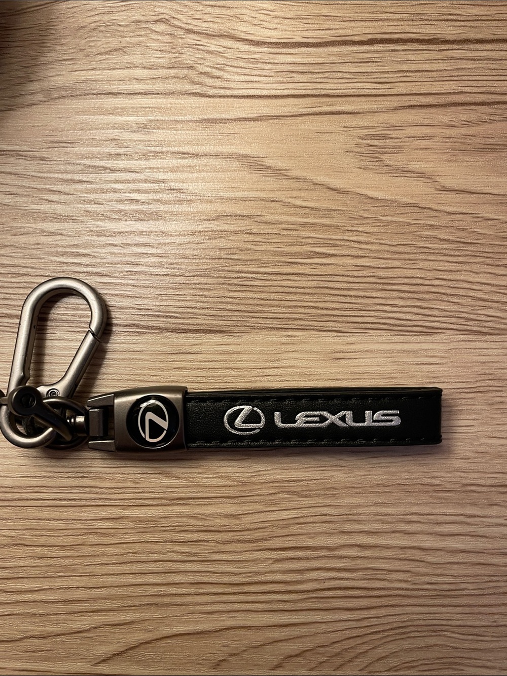 Lexus Black Leather Keychain with Metal Clip New